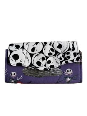 Jack with Zero wallet Handmade cotton Clutch Skull purple ghost dog
